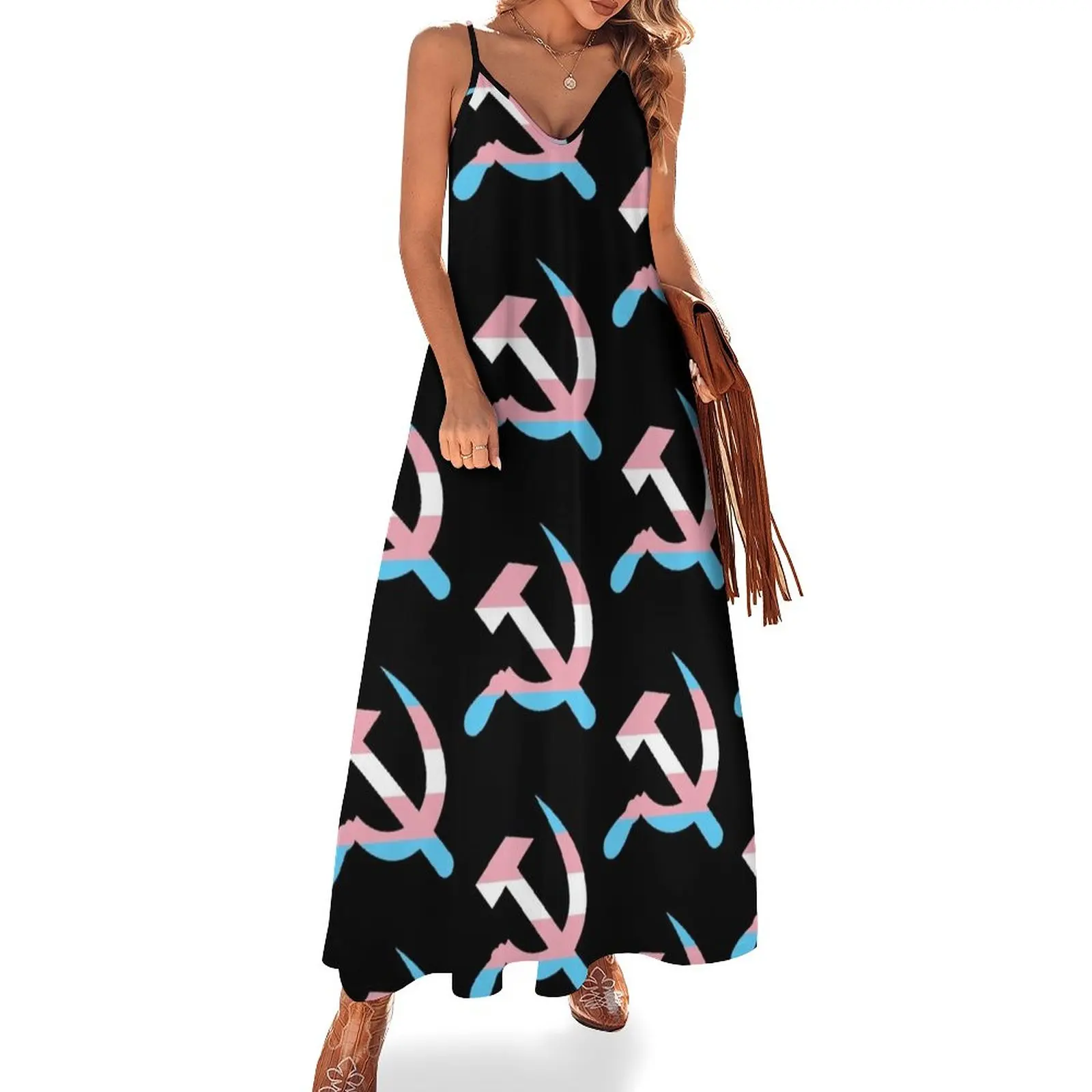 

Trans Pride Hammer and Sickle Sleeveless Dress Dance dresses women's elegant loose dresses women's evening dresses