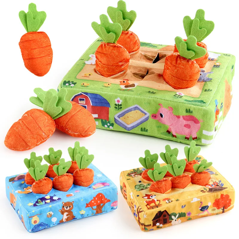 

Montessori Toys Baby Pull Carrot Set Shape Matching Puzzle Fun Game Simulation Farm Children Early Educational Toys 1 2 3 Years