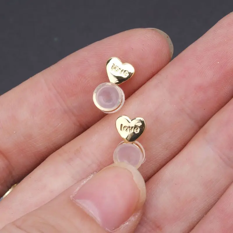 Love - Orecchini A Perno A Forma Di Cuore In Argento 925: 2 Paia (nero/rosa E Bianco/rosso) - Gioielli Ipoallergenici Senza Nichel In Confezione Regalo