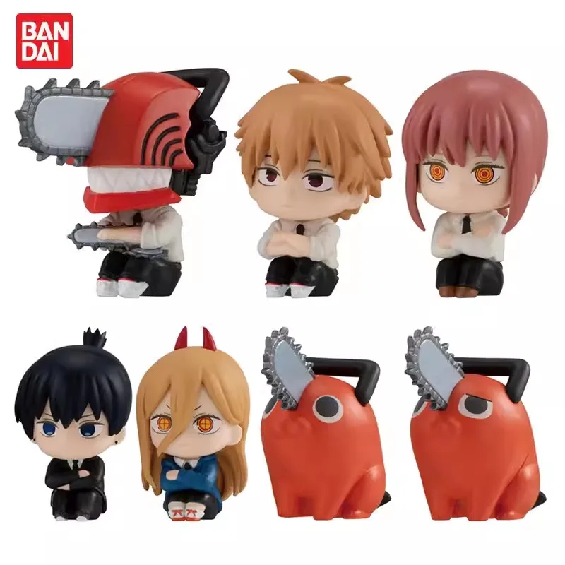 

Bandai Original 7Pcs Gashapon CHAINSAW MAN Anime MAKIMA POWER Action Figure Toys For Kids Gift Collectible Model Ornaments