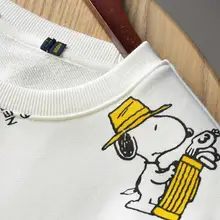  Snoopy Cartoon Cute Anime Printing Spring Sweater Age Reducing Sweater Round Neck Pullover Sweater High Beauty Couple Coat Tops 