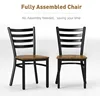 Heavy Duty Metal Dining Chair Set of 2, Commercial Stackable Chair with Wood Seat, 400 LBS Capacity for Restaurant, Dining Room 4