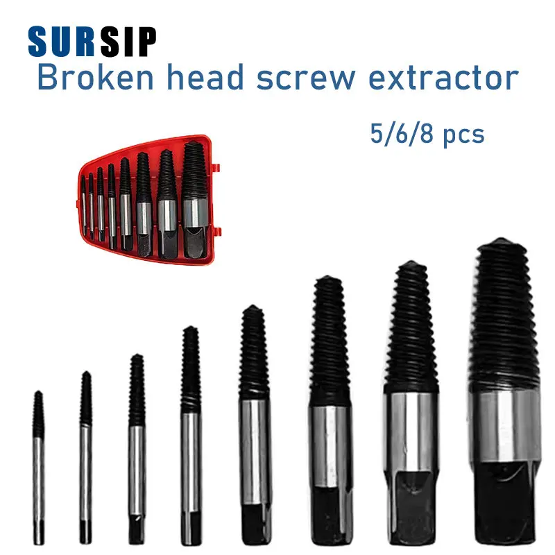 

High Quality Broken Head Screw Extractor Center Metal Drill Bit Set Easy Out Remover Damaged Bolts Drills Tools