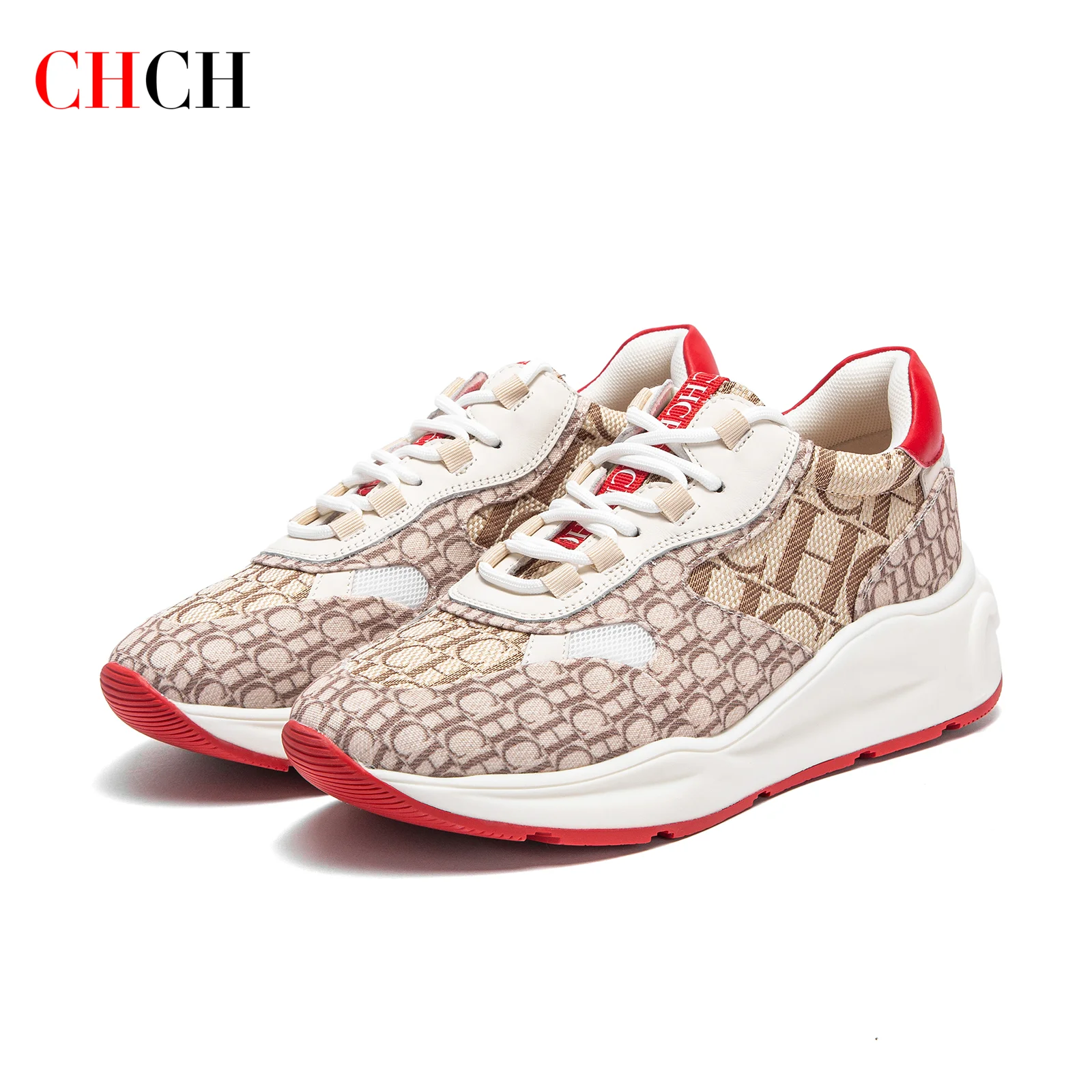 حذاء رياضي من CHC بتصميم أبيض وأحمر