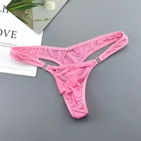 String en Nylon et Spandex pour hommes, boucle translucide, slip Sexy convexe en U, string/Jocks/Tanga/dos en T, sous-vêtements gai 4