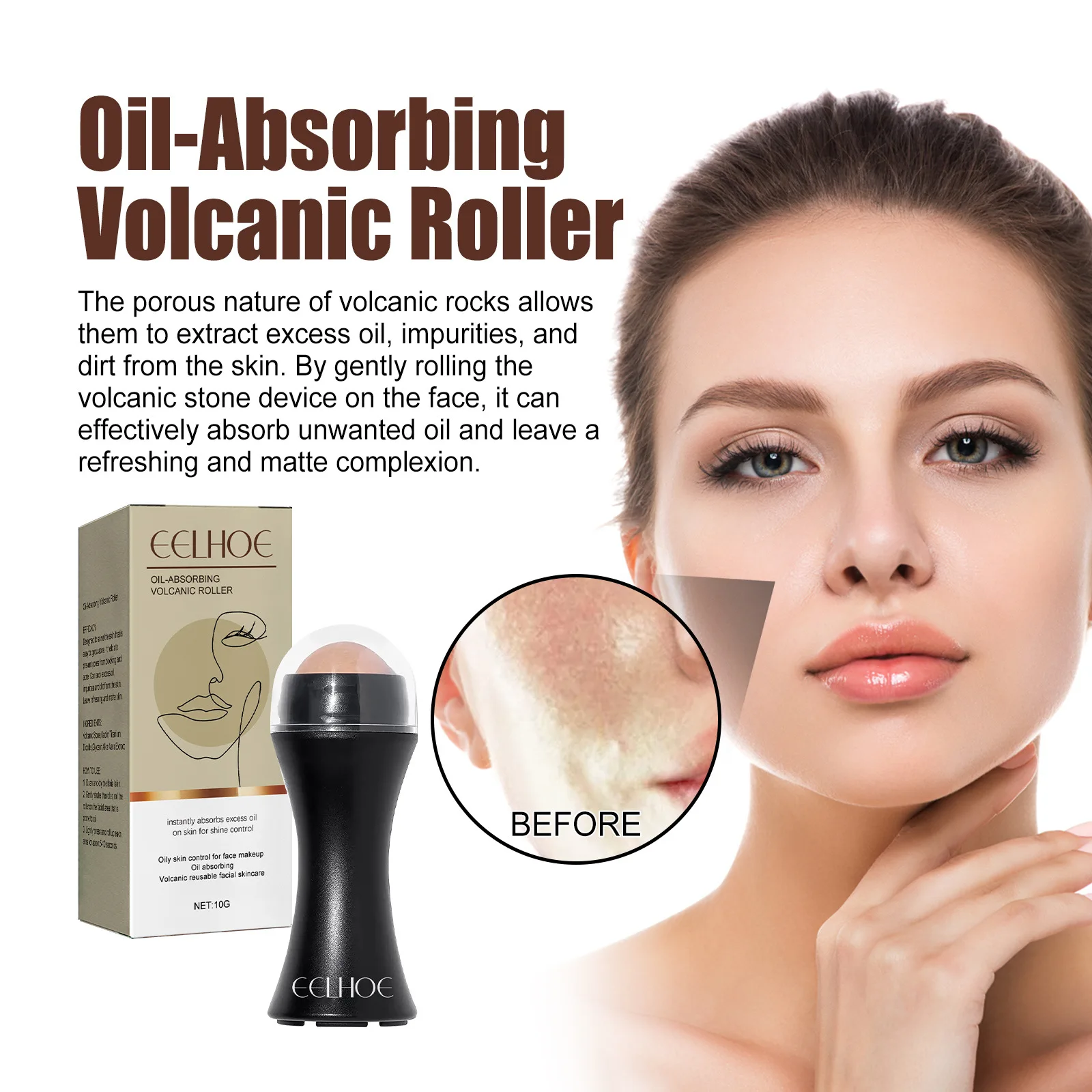 Eelhoe Volcanic Rock Oil-Absorbing Ball Deep Cleansing Sebum Pore Acne Cleanser Block Firming Skin Care Tool Makeup Tool 2