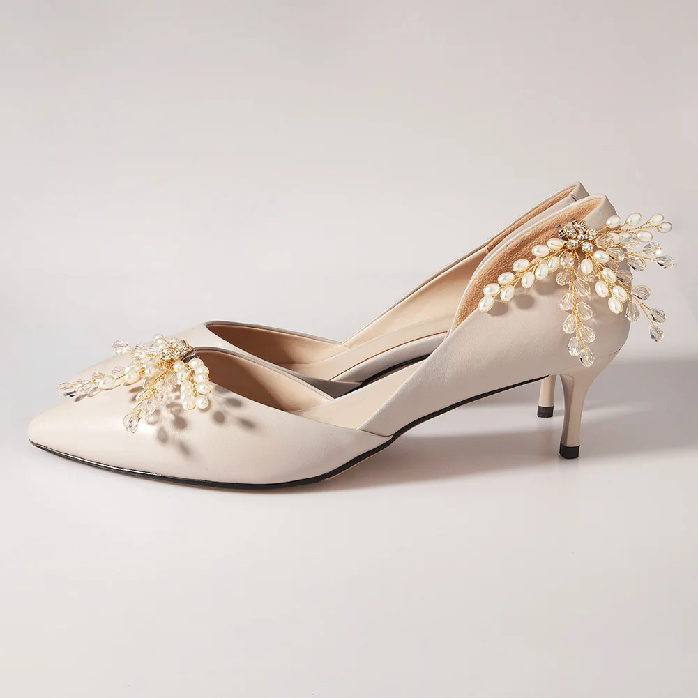 Bridal Hair Accessories Newest Shinning Rhinestone Shoes Clip Metal Wedding Crystal Pearl Luxury Shoe Buckle