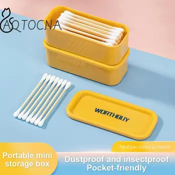 미니 데스크탑 보관함, 면 면봉, 치과용 치실, 데이터 케이블 리필 가능, 디펜서 홈 정리 박스, 소형 물품 컨테이너 상품 이미지