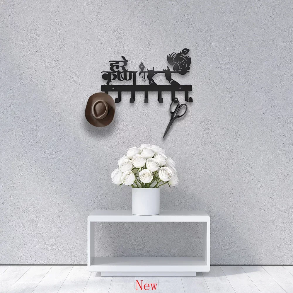 

Promotion Flute Metal Wall Mounted Rack 7 Hooks Wall Hanging Hooks Metal Keys Towel Umbrella Towel Holder Coat Rack Organizer