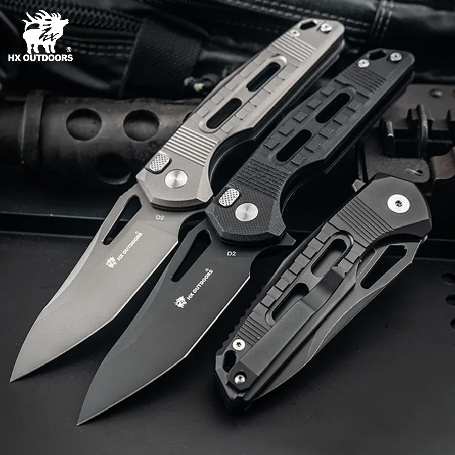 

HX OUTDOORS ZD-104 ROCK Folding knife edc D2 Stainless Steel Pocket Fruit Knife Outdoor Tools