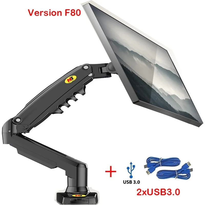 

New F80 Gas Spring 17-30 inch Desktop LED LCD Monitor Mount Holder Arm Ergonomic Gas Strut Flexi Mount Load 2~9kgs