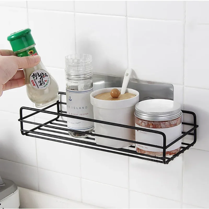 

Bathroom Shelf Shampoo Holder Corner Wall Mounted Storage Rack Iron Shower Organizer Shelves Home Organizer Bath Accessories