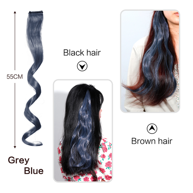 New Long Wavy Wig For Color Wigs Long Hair Highlighting Gradient Invisible Seamless Natural One-piece Hair Hanging Ears