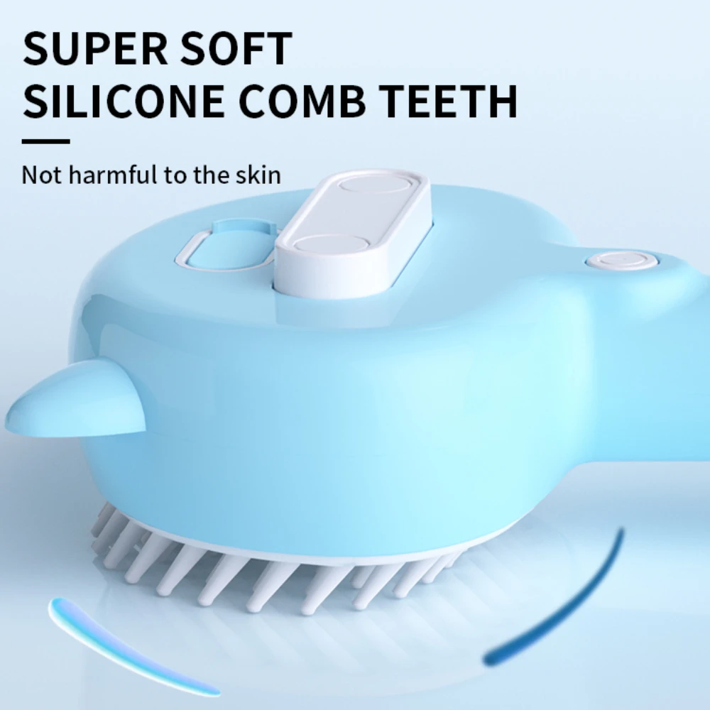 Pet Massage Comb USB Electric Self-cleaning Cat Steam Brush Cartoon Cat Long Handle Hair Remover Comb Dog Grooming Accessories 4