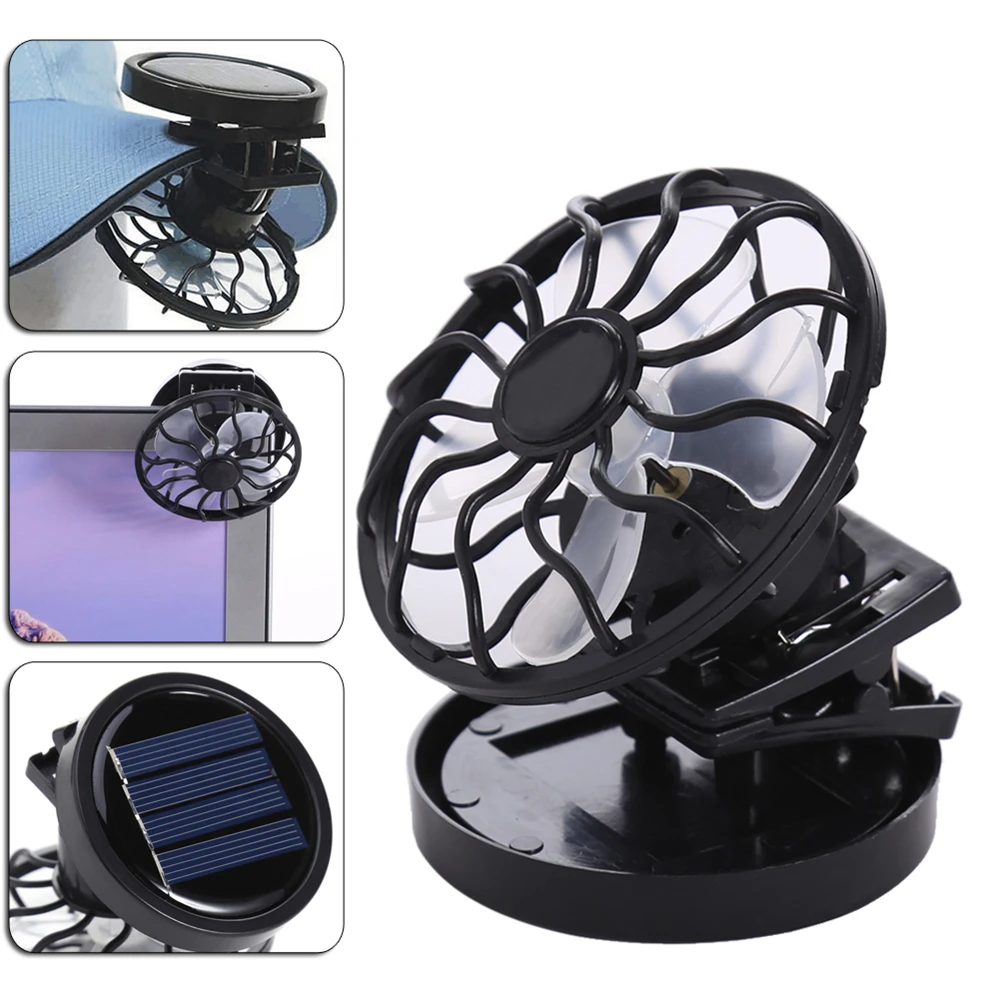 Portable Mini Solar Powered Fan Clip Mountain Climbing Cooling Fan Camps Wilderness Survival Summer Hand Held Hat Cap Fine