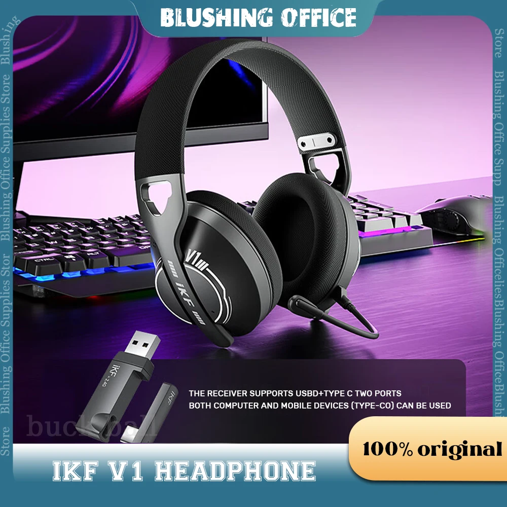 

IKF V1 беспроводные Bluetooth-наушники-вкладыши, динамическая гарнитура, шумоподавление, легкий вес, с микрофоном, гарнитура