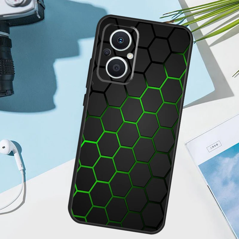 Futuristic Neon Honeycomb Carbon Fibre Phone Case