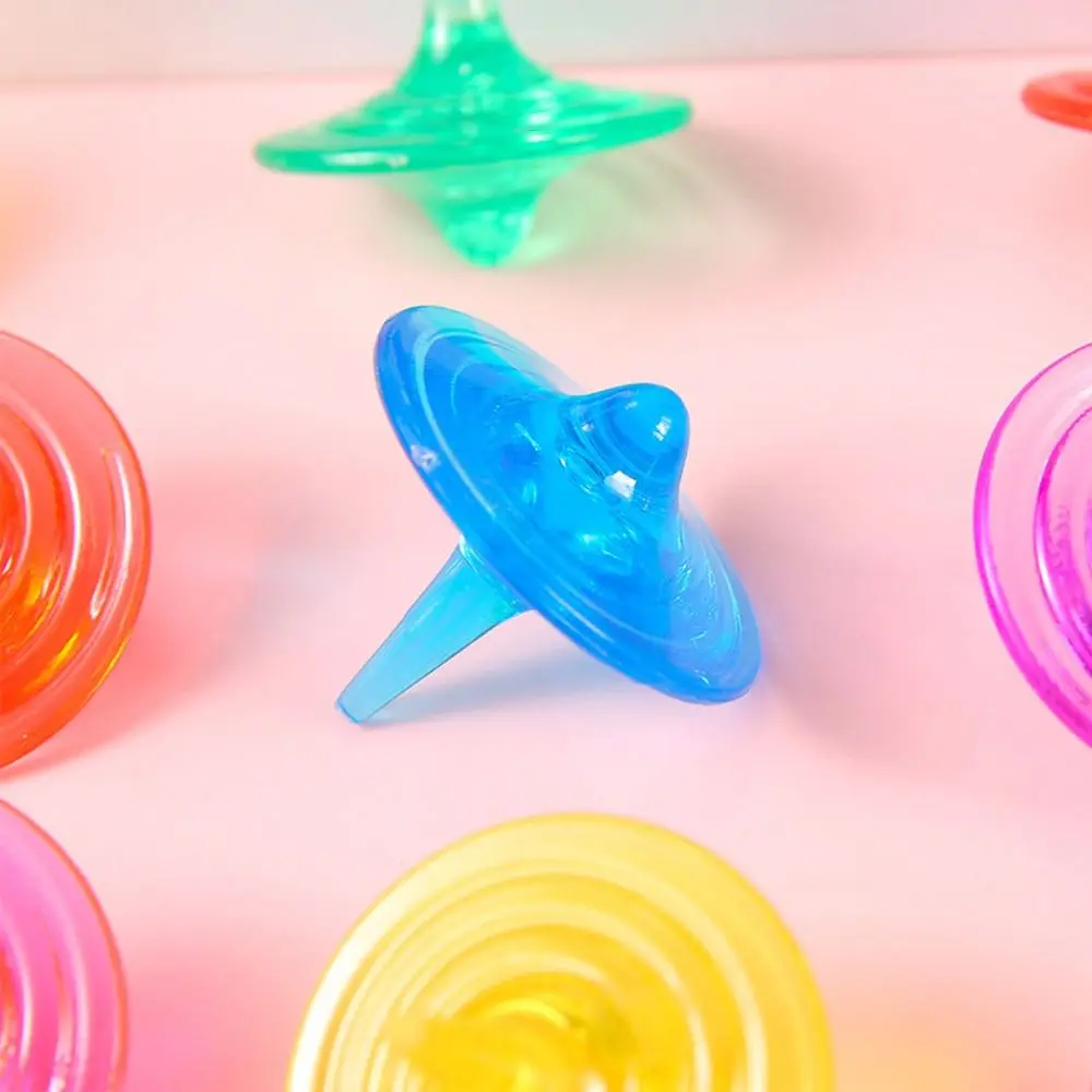 Mini Colorful Acrylic Gyro Educational Interactive Rotating Gyroscope Safety Handmade Spinning Top Kids/Children