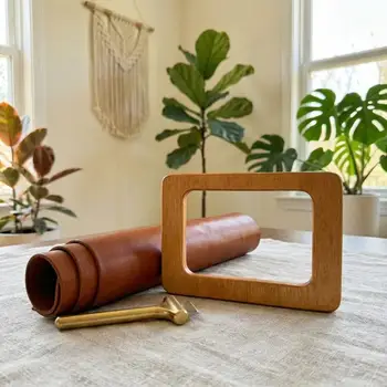 Manici in legno per borse, cinghie quadrate per borse fai da te, parti di ricambio classiche per borse tote, accessori per borse