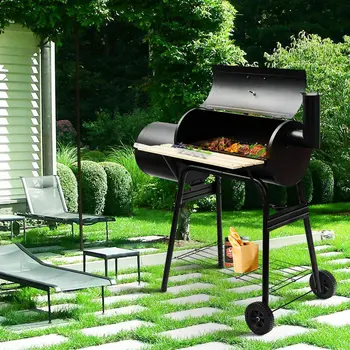 Outdoor BBQ Grill Charcoal Barbecue Pit Patio Backyard Meat Cooker Smoker 5