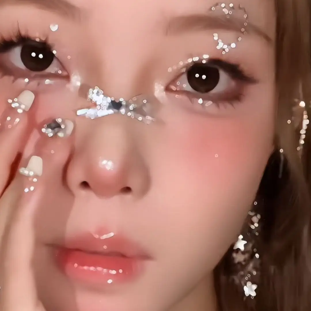 Temporary Crystal Butterfly Face Tattoos with Rhinestone Glitter