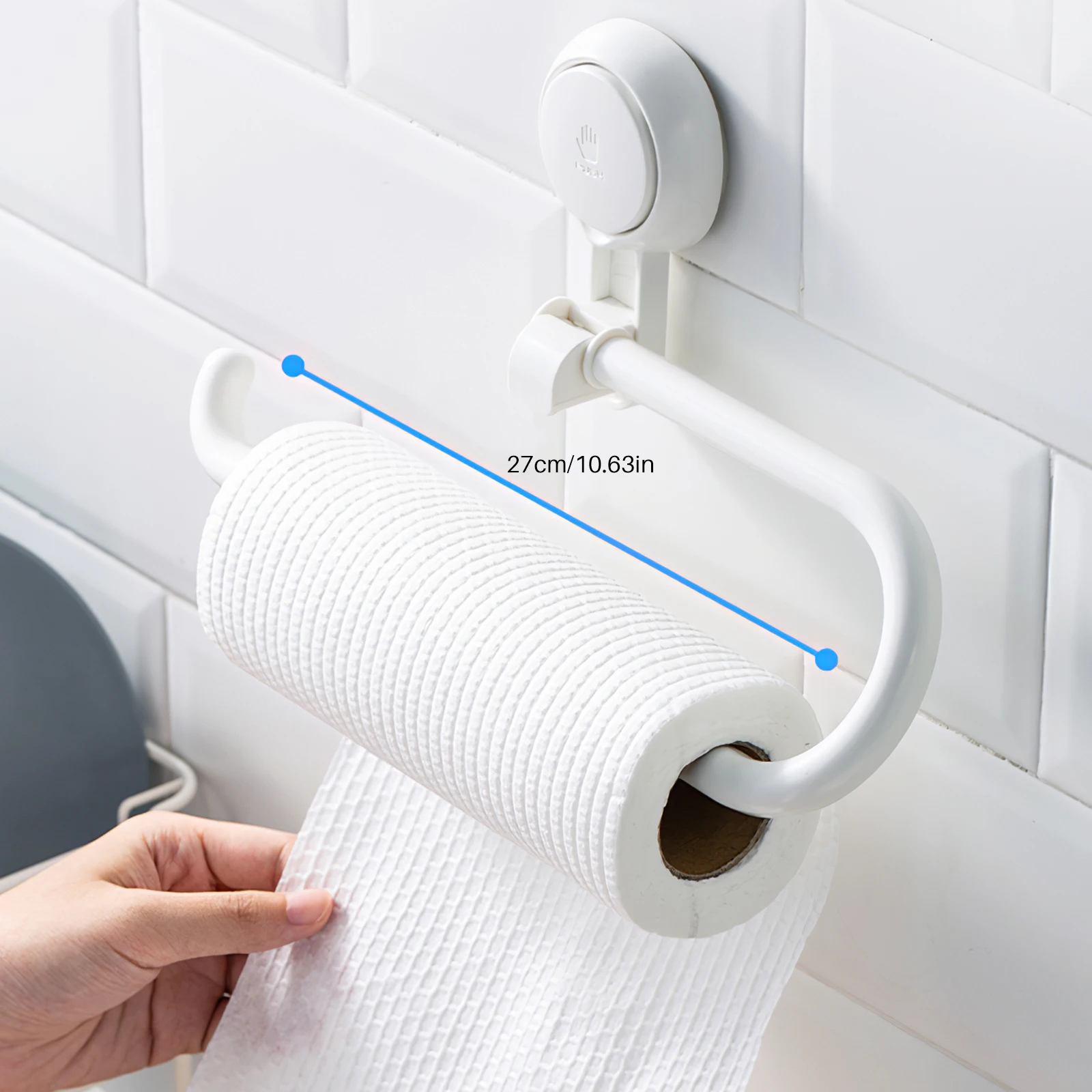 Suction Cup Towel Rail Single Pole Towel Storage Rack Wall mounted