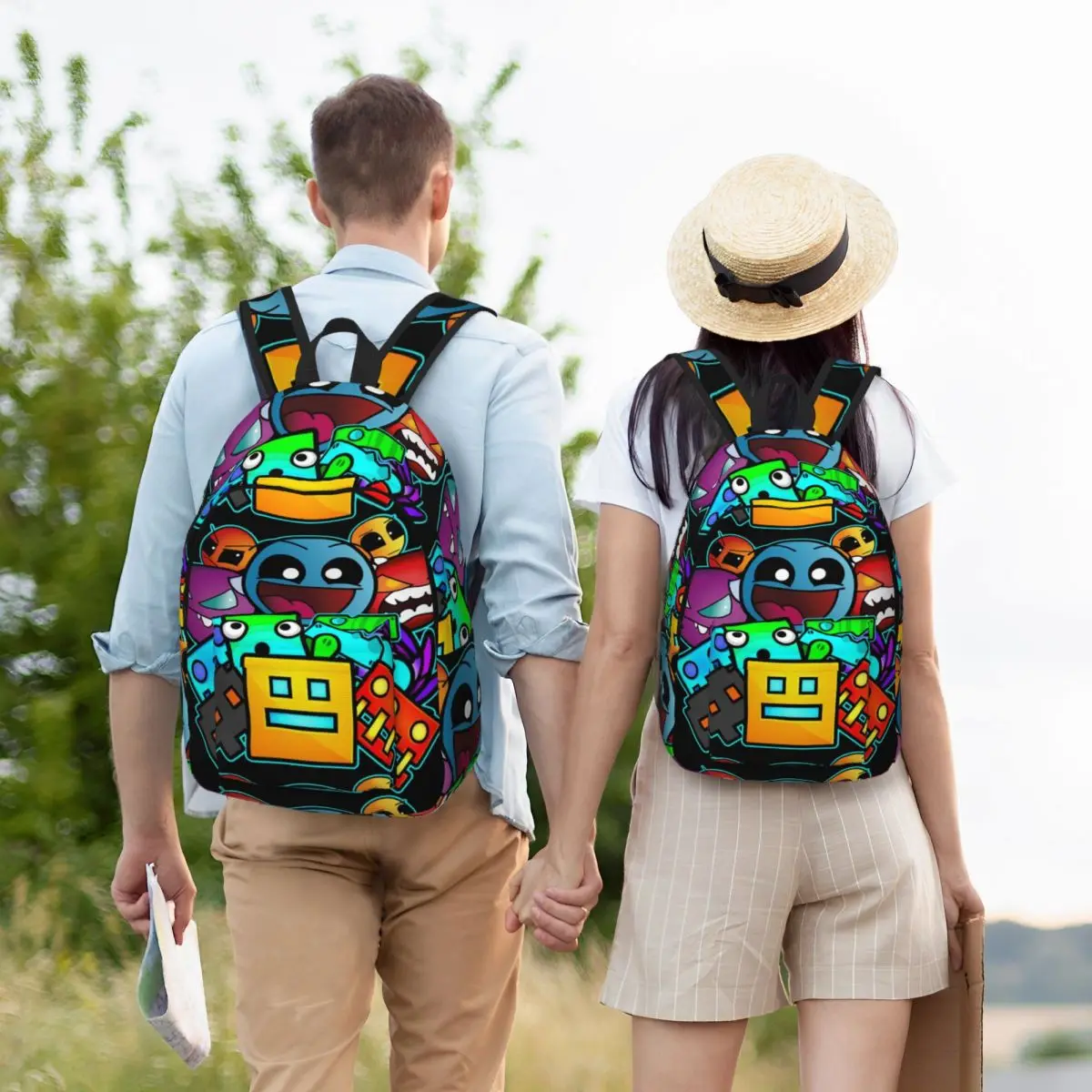 Geometry Cube Gaming Dash Old School Backpack Elementary High College School Student Bookbag Men Women Daypack Gift children backpack students backpack