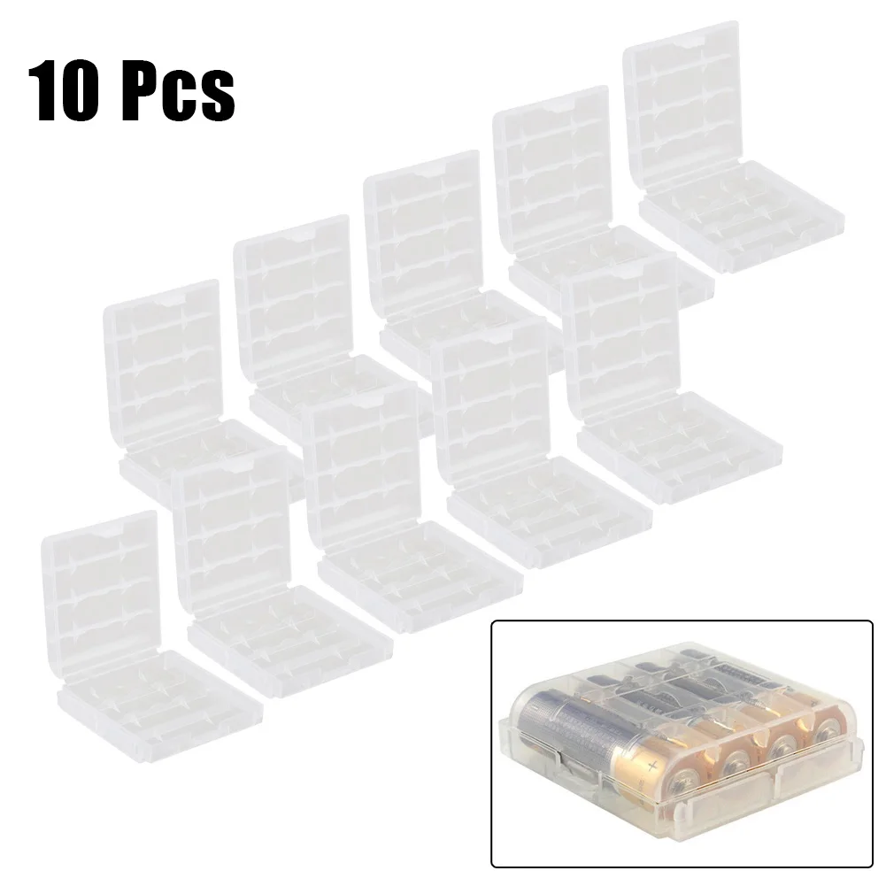 

10pcs Battery Plastic Case Storage Box White Plastic Storage Tool Battery Saver For AA AAA Batteries Conservation