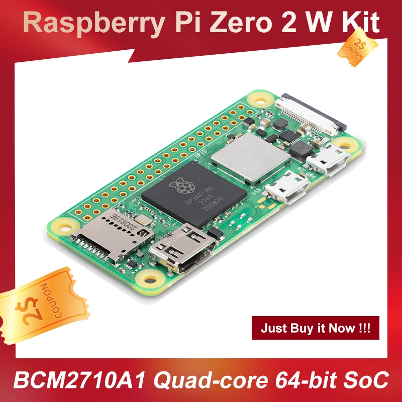 Raspberry Pi Zero 2 W Broadcom BCM2710A1 Quad-core 64-bit SoC 2.4GHz IEEE for Bluetooth 4.2 Board Newest Original
