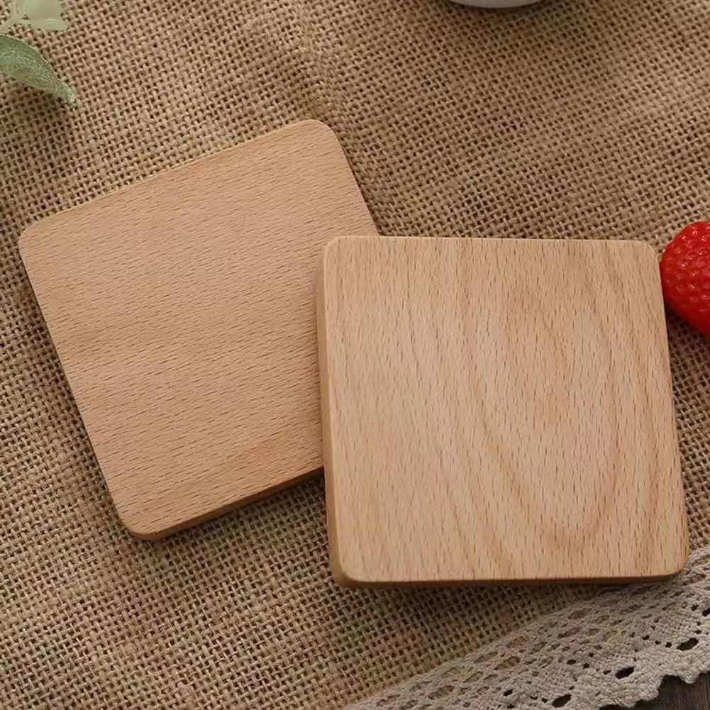 

Dining Room Decor Accessories Wooden Coaster Set for Home Decorations Coffee Cup Protection Insulation Round Tea Coasters Easy