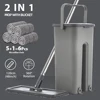 Hand Free Flat Floor Mop And Bucket Set For Professional Home Floor Cleaning System With Washable Microfiber Pads For Hardwood 1