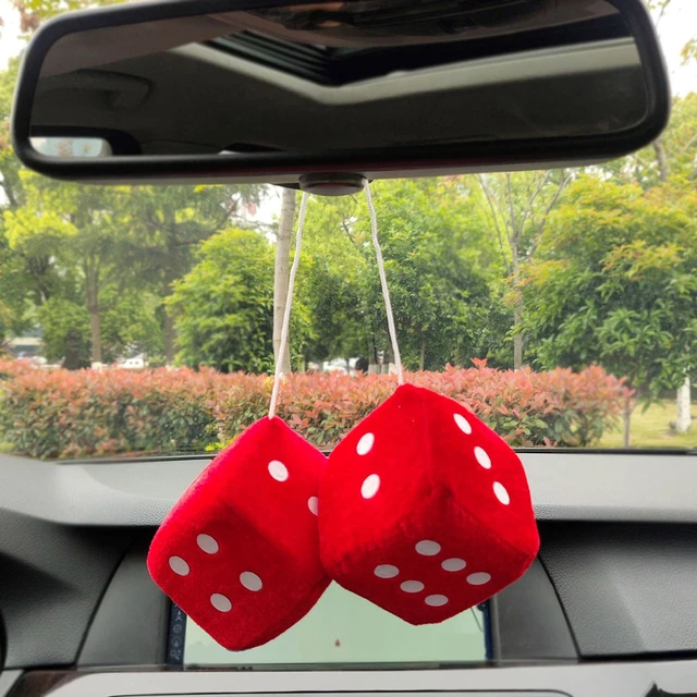 Colorful Plush Dice Hanging Ornaments Rearview Mirror Decoration Plush Dice  Car Charms Hanging Decor Auto Interior Accessories - AliExpress