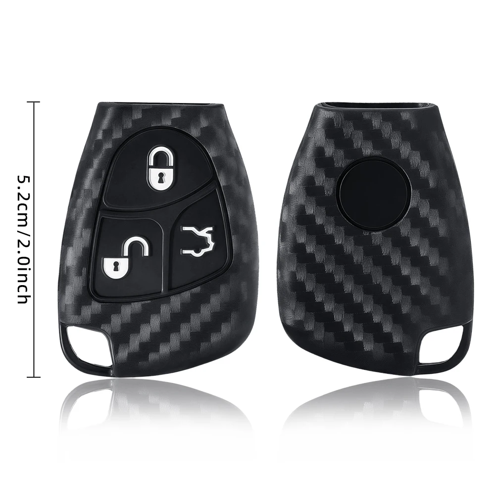 Carbon Fiber Car Key Fob Silicone Protector