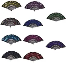 10pcs Hand Fans Embroidered Sequins Fan Dancing Craft Room Party Decoration