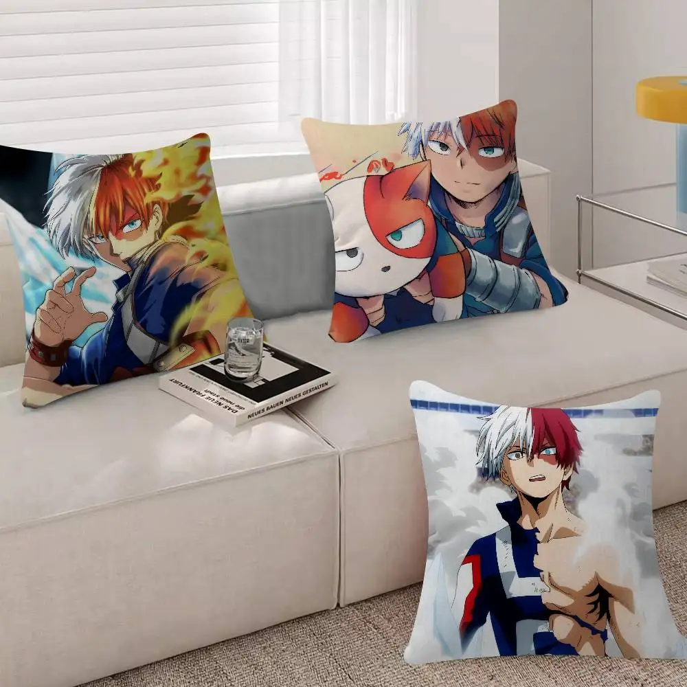 Anime M-My H-Hero Academia Shoto Todoroki 쿠션 커버 자동차 소파 자동차 크리스마스 선물용 베개 케이스