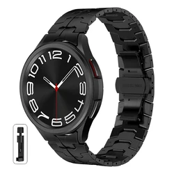 Premium Stainless Steel Bracelet - No Gaps Design, Universal Metal Band - Galaxy 6 Clasic 47mm (Black)
