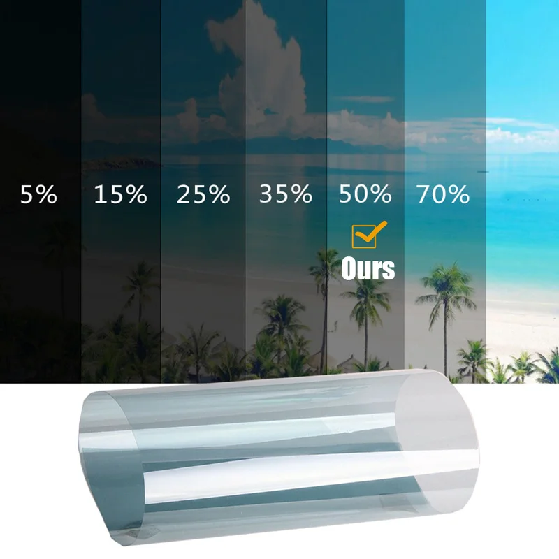 

1 Roll 152x50cm VLT50% Window Tint Film Glass Sticker Sun Shade Film Photochromic Film for Car UV Protector Foil Sticker