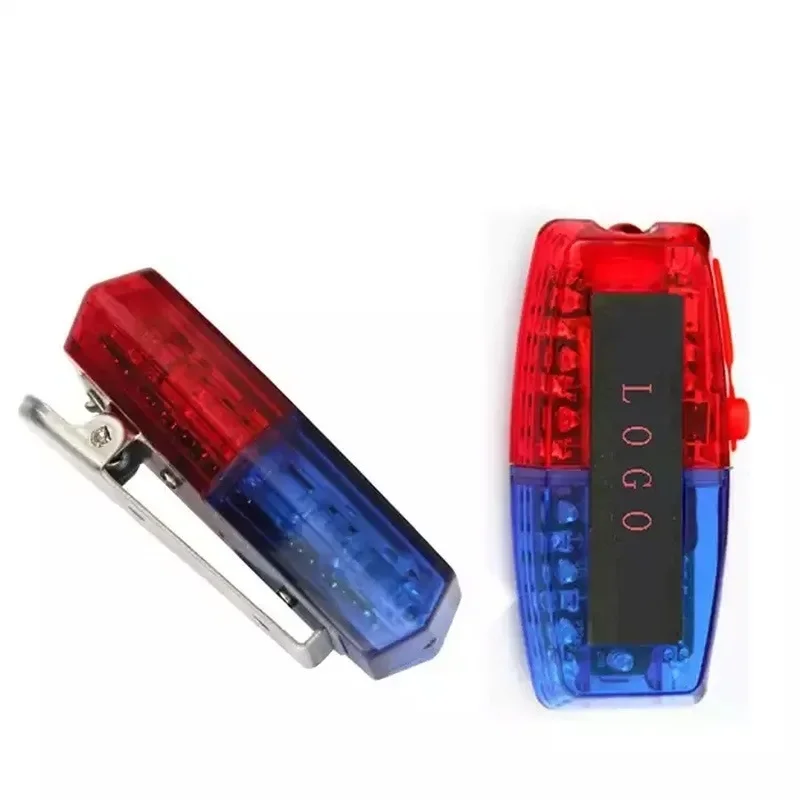 Police Light LED Red Blue Shoulder Lamp Caution Emergency Warning Safety Lights USB Rechargeable with Clip White Lighting Torch