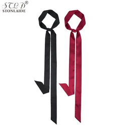 Choice Satin Korean Scarf Narrow Pure Silk Scarf For Women Long Tie Scarf Summer Hats Ribbon Street Ladies Neckerchiefs 5X200CM