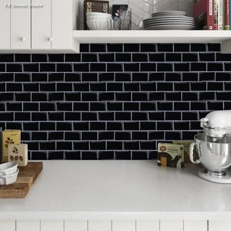 Subway Tile Backsplash Wallpaper