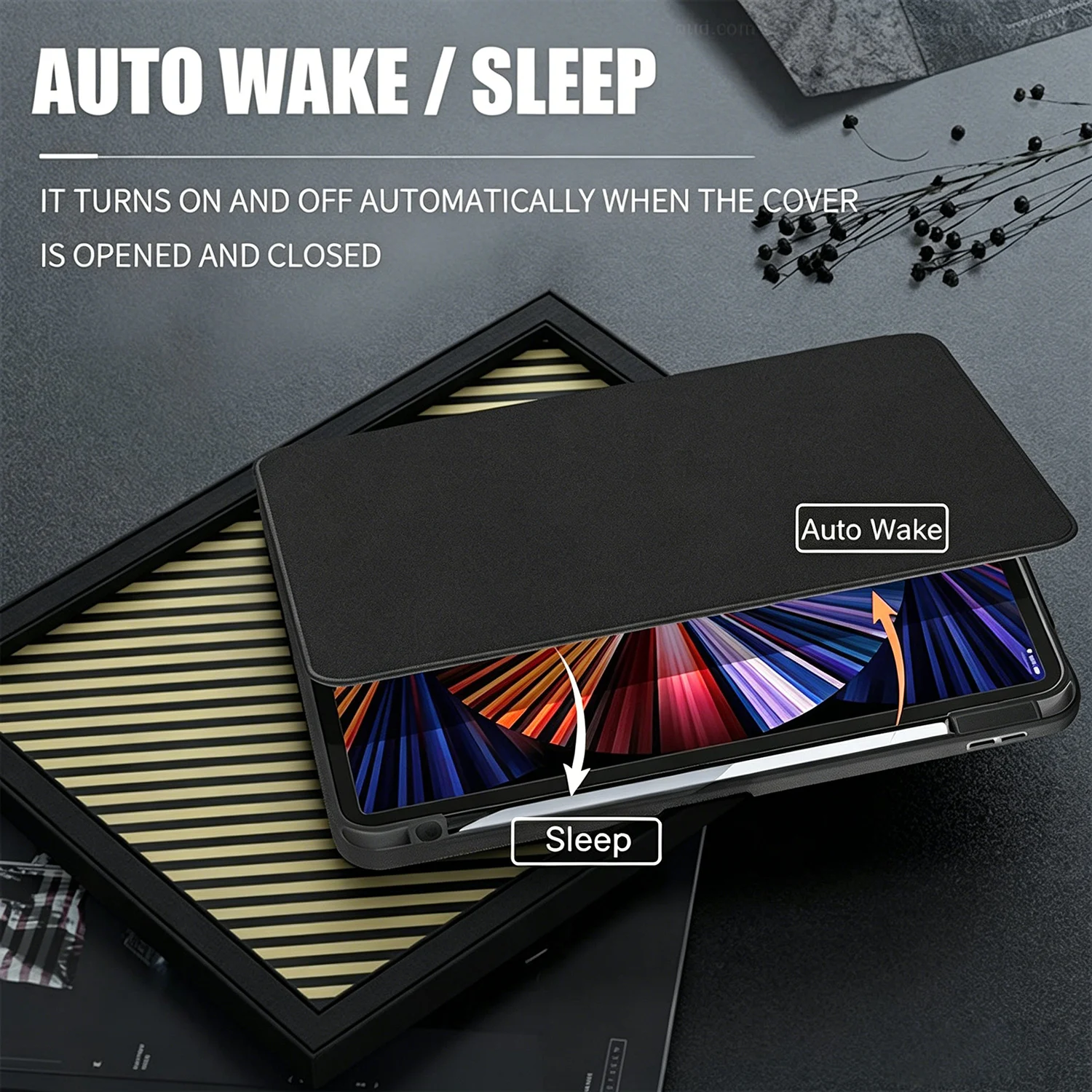 360-Degree Rotating iPad Stand Cover