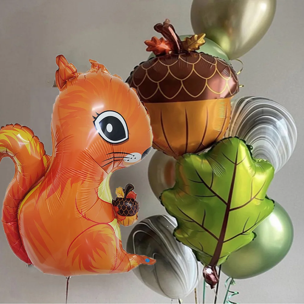 

Autumn Harvest Thanksgiving Theme Balloon Maple Leaf Pine Cone Pumpkin Squirrel Foil Globos Birthday Wedding Party Decorations