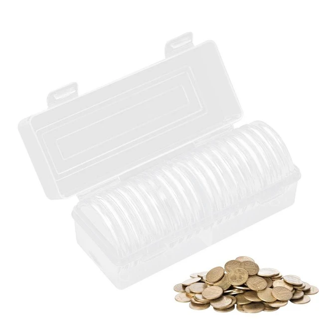 30 pièces en bois boîte de rangement de pièces de monnaie boîte de  rangement en espèces, boîte de protection de pièces de monnaie  collectionneurs