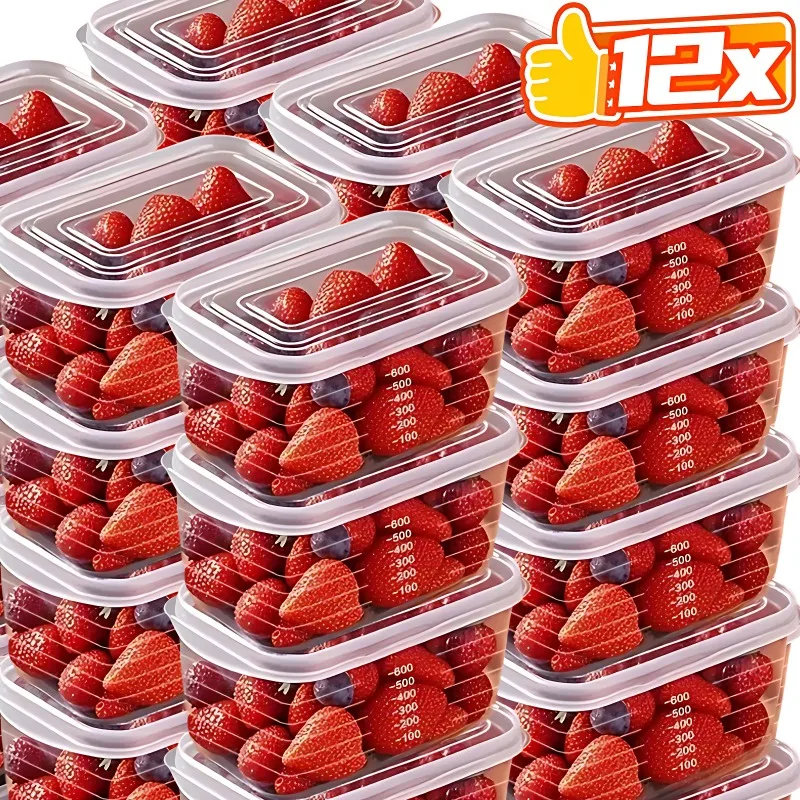 12/1PCS Refrigerator Storage Boxes Kitchen Food Fresh Organizer with Lid Clear Cold Storage Crisper Fruit Spice Food Container