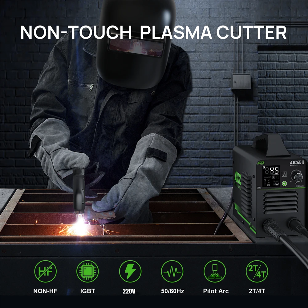 AIXZ 45 Ampere Plasmaschneidgerät für Edelstahl Kohlenstoffstahl Eisen IGBT Inverter 2T/4T Berührungsloser Pilot-Lichtbogen Luftplasma-Schneidemaschine Schneidet 1-16mm 220V AIC45II – Detail 9