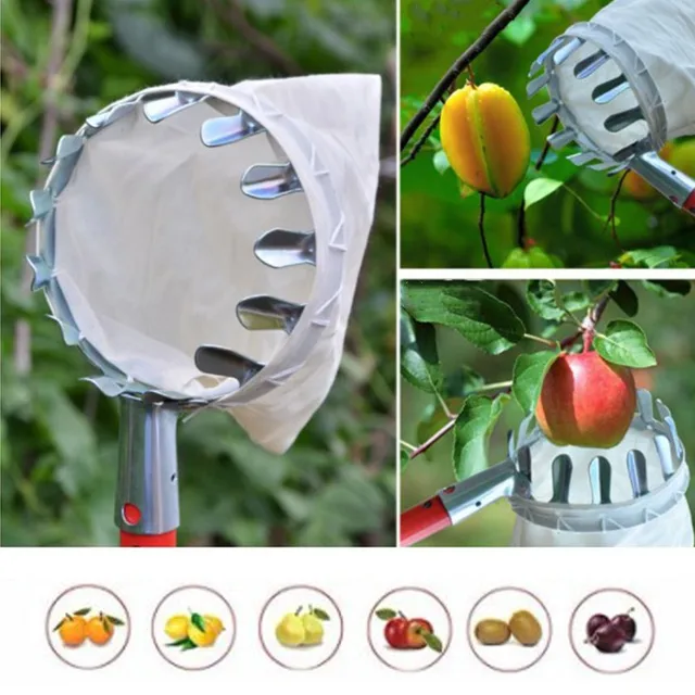 Fém Gyümölcsválasztó Kertészet Narancssárga Alma Őszibarack Magas Fa Szedési Szerszámok Gyümölcs Fogó Gyűjtő Szedő Eszköz Kertészeti