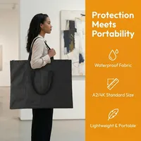 A2 Oxford Canvas Art Portfolio Bag 21.3 x 26.4inch Waterproof Art Carry Tote Bag Zipper Closure Painting Board Storage Bag 3