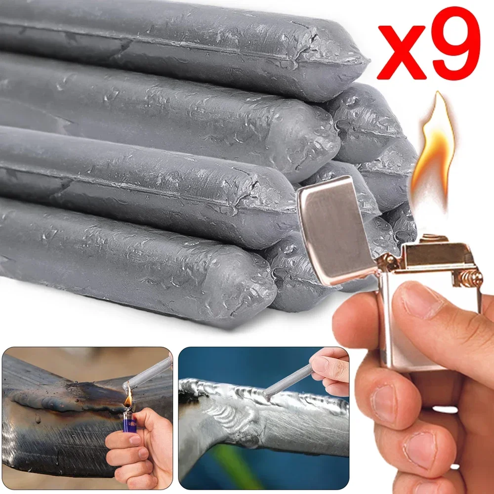 9/3Pcs Low Temperature Welding Rods for Repair Holes Stainless Steel Copper Iron Easy Melt Repairing Agent for Aluminum Rods