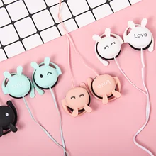 

Girls Boys Rabbit Cartoon Stereo Headphones Ear Hook 3.5Mm Sports Headphones Gift Formp3 Mobile Phone