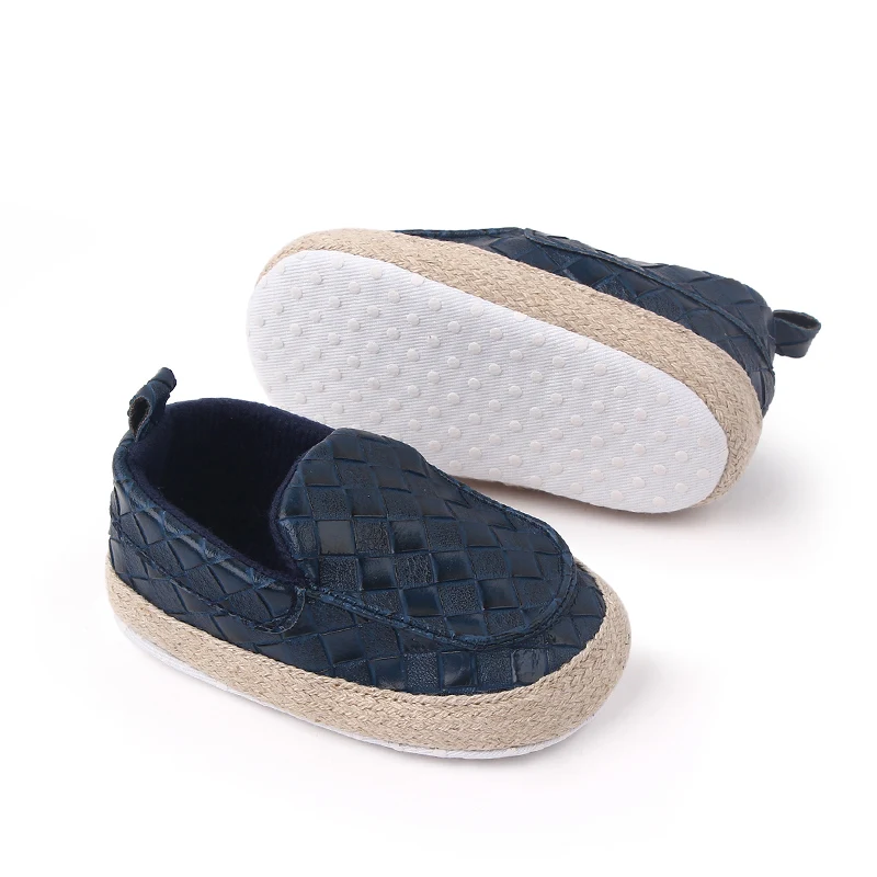 Baby Slip-on Prewalking Shoes for Toddler Boys 3 to 6 Month First Step Shoes Soft PU and Cotton Baby Walking Shoes 6